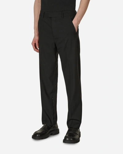 Shop Off-white Embroidered Wool Slim Zip Trousers In Black