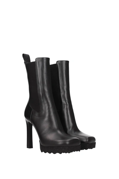 Shop Off-white Ankle Boots Chelsea Leather Black