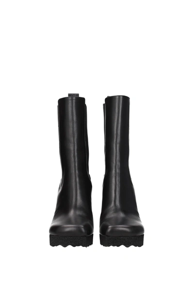 Shop Off-white Ankle Boots Chelsea Leather Black