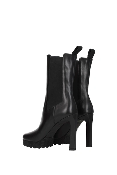 Shop Off-white Ankle Boots Chelsea Leather Black