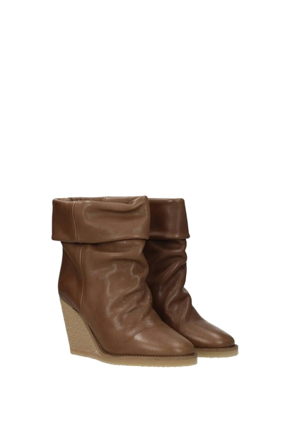 Shop Isabel Marant Ankle Boots Leather Brown
