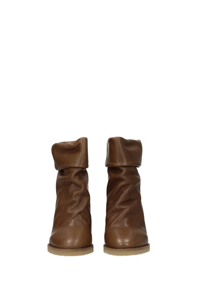 Shop Isabel Marant Ankle Boots Leather Brown