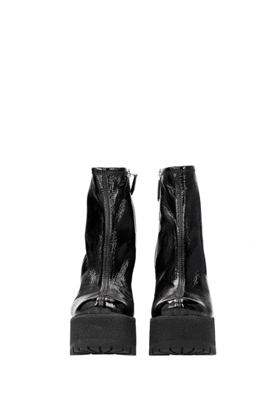 Shop Miu Miu Ankle Boots Patent Leather Black