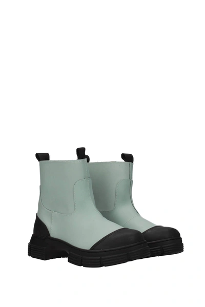 Shop Ganni Ankle Boots Rubber Green Water