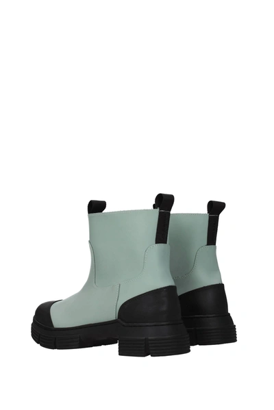Shop Ganni Ankle Boots Rubber Green Water