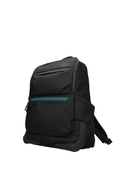 Shop Piquadro Backpack And Bumbags Fabric Black Bottle Green
