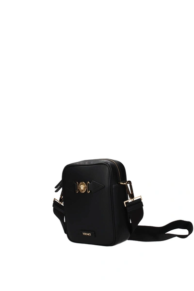 Shop Versace Crossbody Bag Leather Black