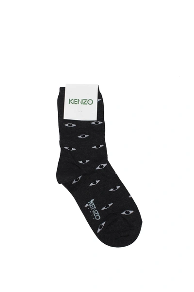 Shop Kenzo Short Socks Cotton Gray