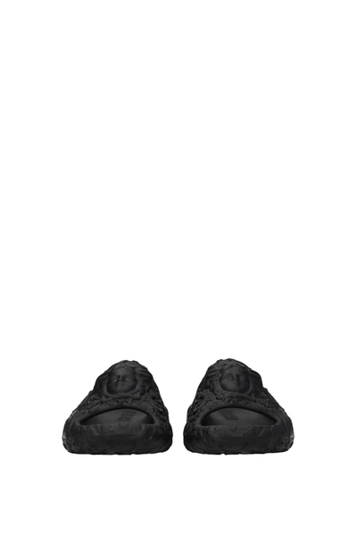 Shop Versace Slippers And Clogs Rubber Black