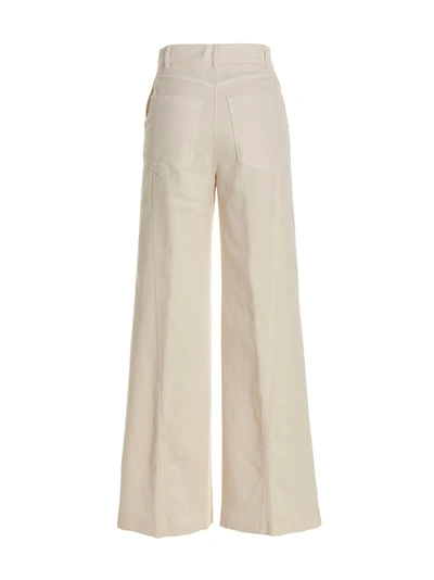 Nude High-waisted Stretch Cotton Wide Leg Jeans In White
