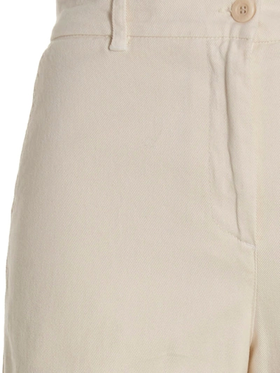 Nude High-waisted Stretch Cotton Wide Leg Jeans In White