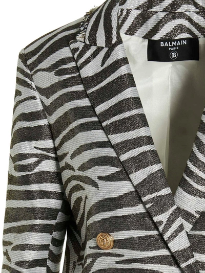 Shop Balmain Zebra Blazer Jacket