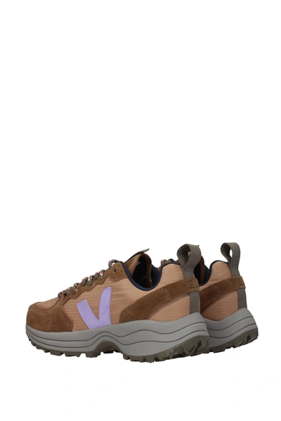 Shop Veja Sneakers Fabric Brown Lavender