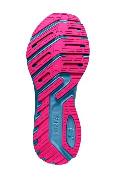 Shop Brooks Launch 9 Running Shoe In Grey/ Blue/ Pink