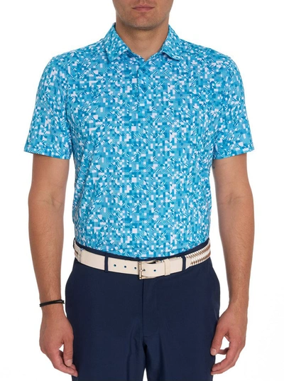 Robert Graham Wooderson Performance Polo In Jade Green