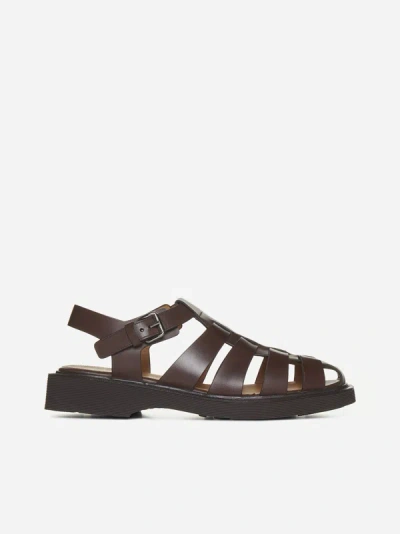 Shop Church's Leather Sandals In Ebony