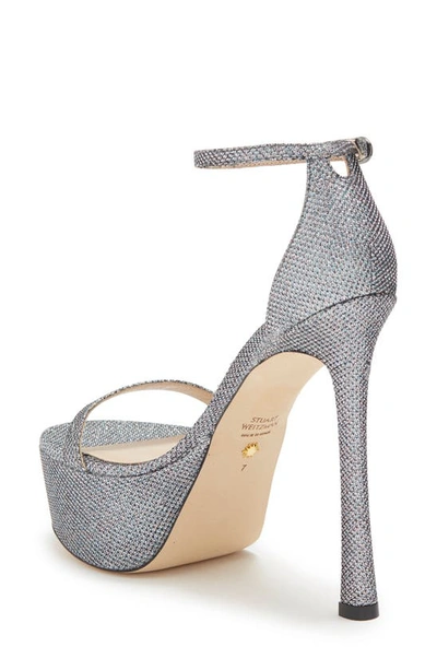 Shop Stuart Weitzman Nudistcurve Hollywood Platform Sandal In Gunmetal