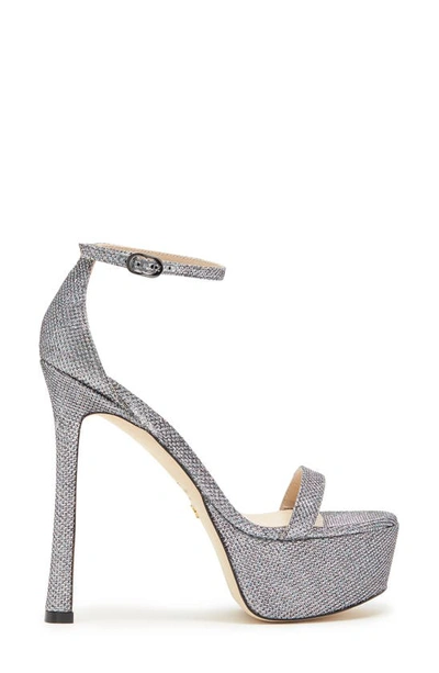 Shop Stuart Weitzman Nudistcurve Hollywood Platform Sandal In Gunmetal