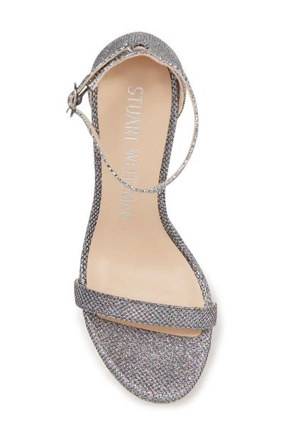 Stuart Weitzman Nudistcurve Hollywood Sandal In Gunmetal