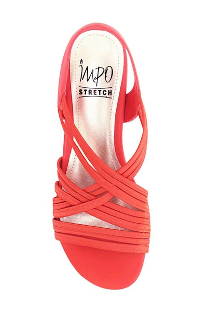 Shop Impo Ressie Elastic Strap Wedge Sandal In Hot Coral