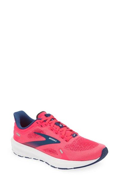 Shop Brooks Launch 9 Running Shoe In Pink/ Fuchsia/ Cobalt