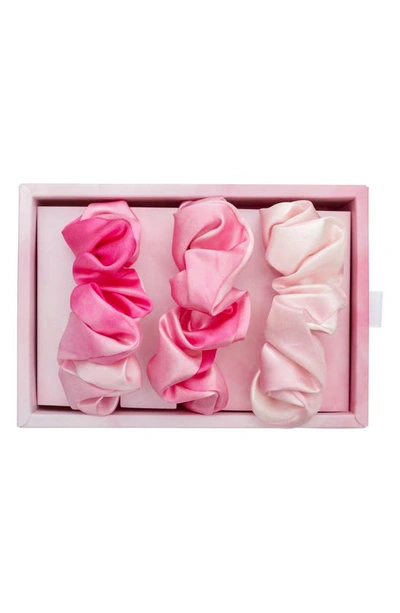 Shop Blissy 3-pack Silk Scrunchies In Pink Tie Dye