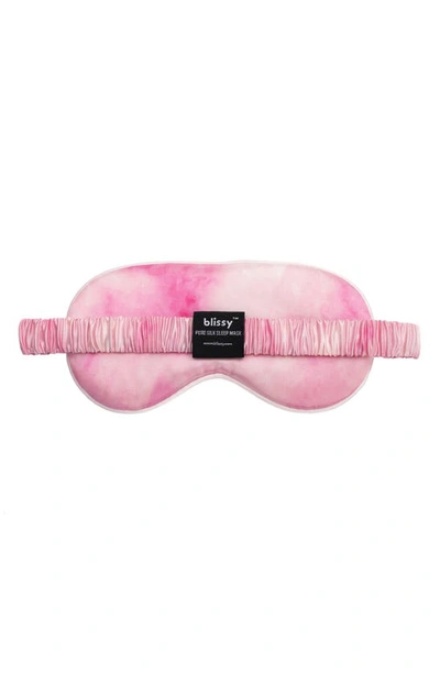 Blissy Silk Sleep Mask In Pink Tie Dye