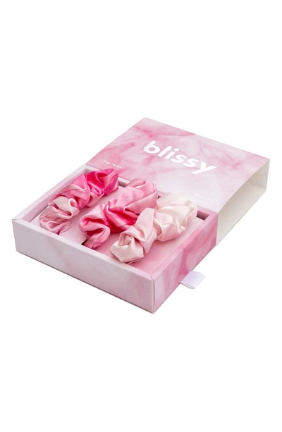 Shop Blissy 3-pack Silk Scrunchies In Pink Tie Dye