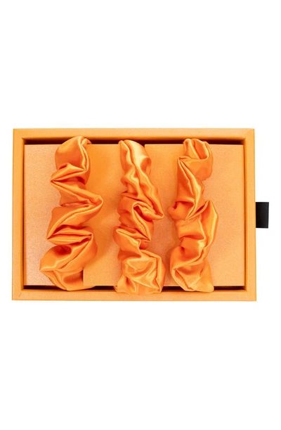 Blissy 3-pack Silk Scrunchies In Coral