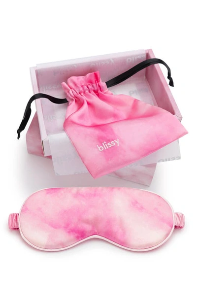 Blissy Silk Sleep Mask In Pink Tie Dye