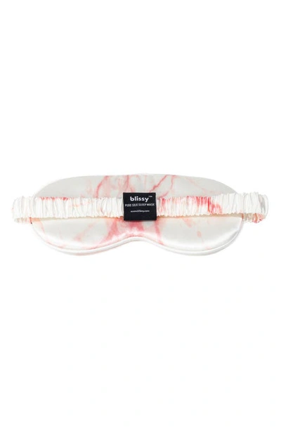 Blissy Silk Sleep Mask In Rose White Marble