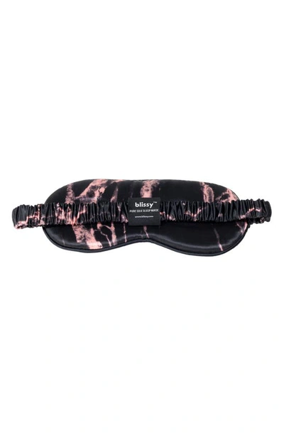 Shop Blissy Silk Sleep Mask In Rose Black Marble