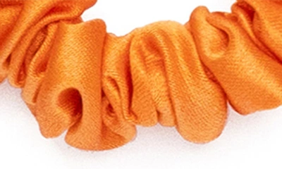 Blissy 3-pack Skinny Silk Scrunchies In Coral Orange