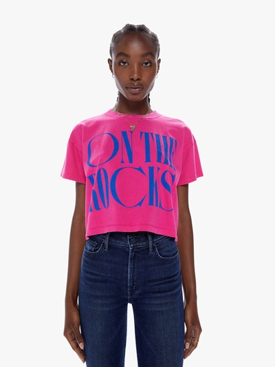 Shop Mother The Grab Back Crop Tee Shirt On The Rocks Tee Shirt In Blue