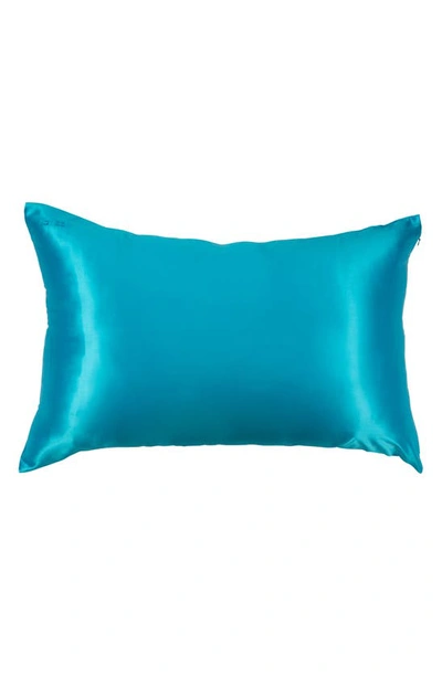Shop Blissy Mulberry Silk Pillowcase In Bahama Blue