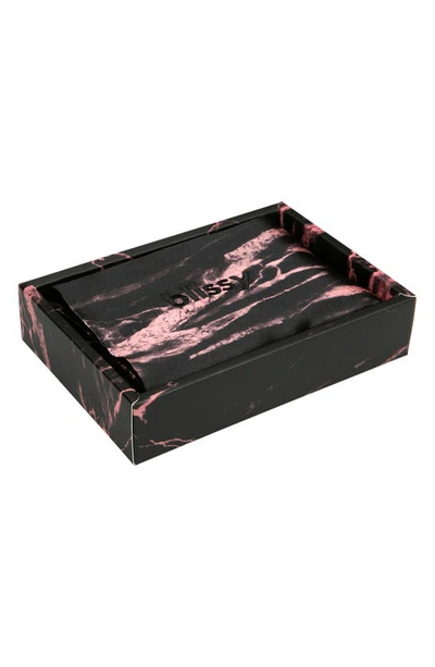 Shop Blissy Mulberry Silk Pillowcase In Rose Black Marble