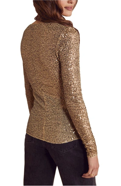 Shop Free People Gold Rush Sequin Top In Gold Combo