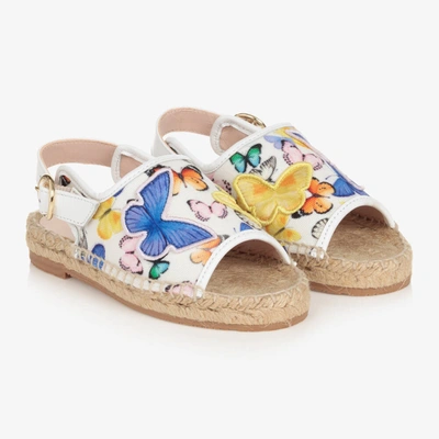 Shop Sophia Webster Mini Girls White Butterfly Espadrille Sandals