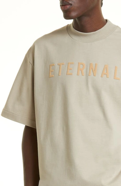 Shop Fear Of God Eternal Cotton Graphic T-shirt In Dusty Beige