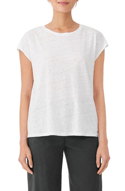 Shop Eileen Fisher Boxy Organic Linen Top In White