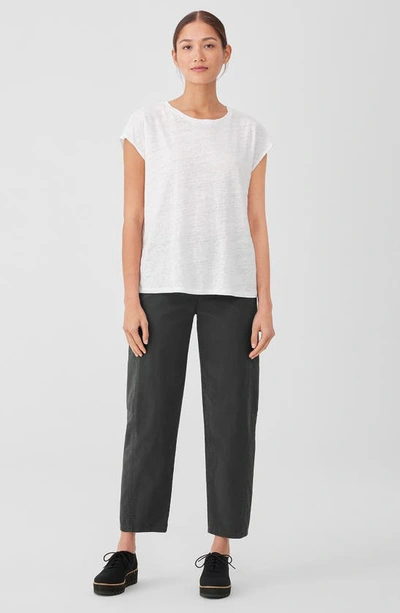 Shop Eileen Fisher Boxy Organic Linen Top In White