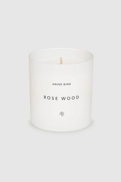 Anine Bing Rose Wood Candle In White In Rose