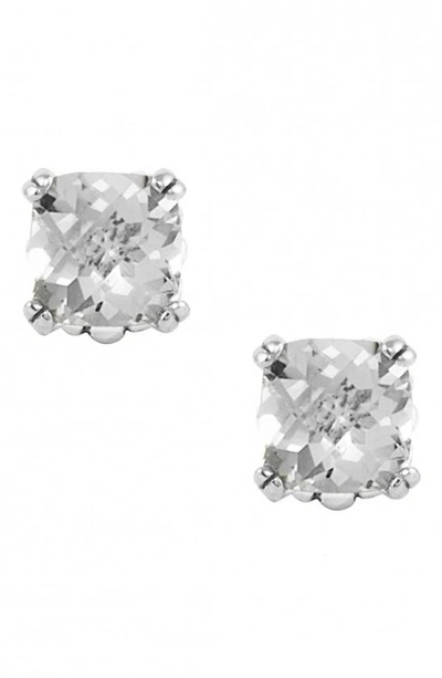 Shop Lagos 'prism' Stud Earrings In Silver/ White Topaz