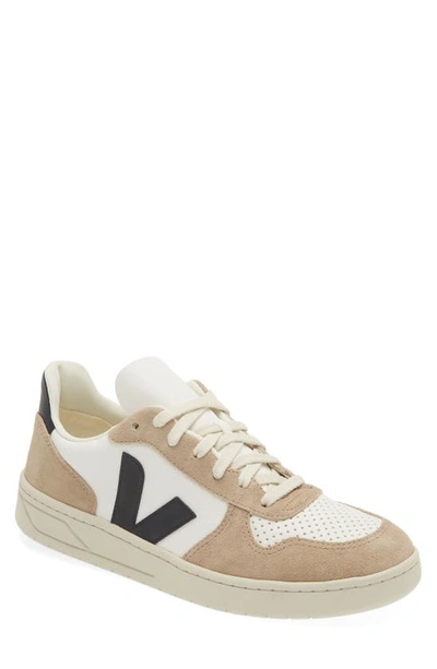 Shop Veja V-10 Low Top Sneaker In Sahara/ Extra-white/ Black