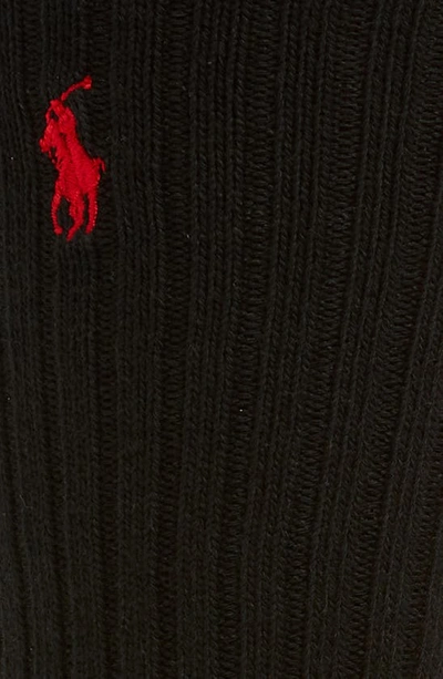 Polo Ralph Lauren Rib Crew Socks In Black