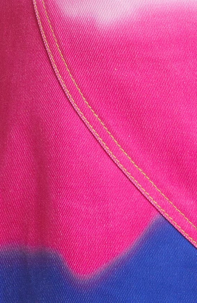 Shop Area Ombré Strapless Denim Minidress In Pink Multi