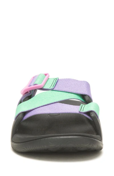 Shop Chaco Chillos Slide Sandal In Purple Green