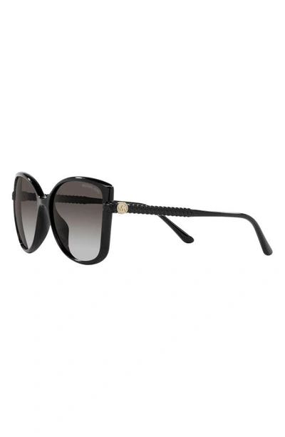 Michael Kors Malta 57mm Gradient Butterfly Sunglasses In Black