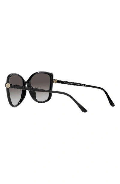 Michael Kors Malta 57mm Gradient Butterfly Sunglasses In Black