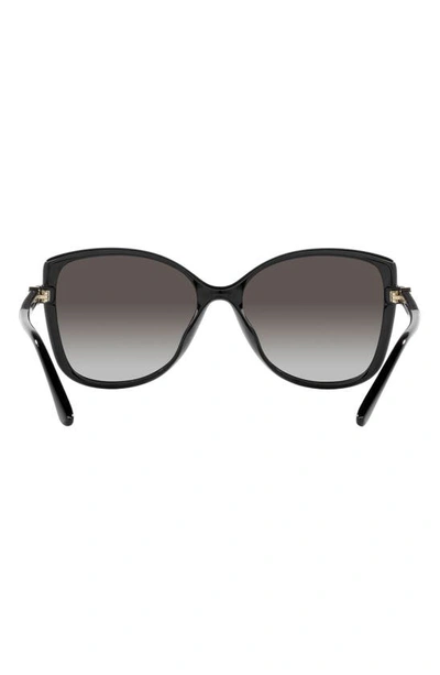 Michael Kors Malta 57mm Gradient Butterfly Sunglasses In Black